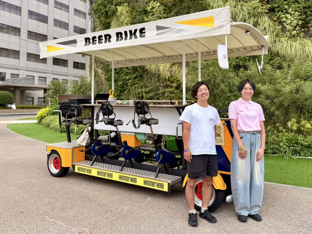 横内勇人さんと工藤葵さん(横浜ファンカンパニー株式会社 代表取締役 共同代表)取材時の様子