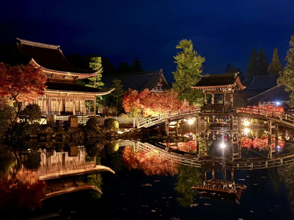 虎渓山永保寺の紅葉ライトアップ